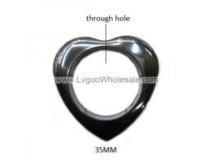 Hematite Hollow Heart 35mm Pendant,Top Drilled